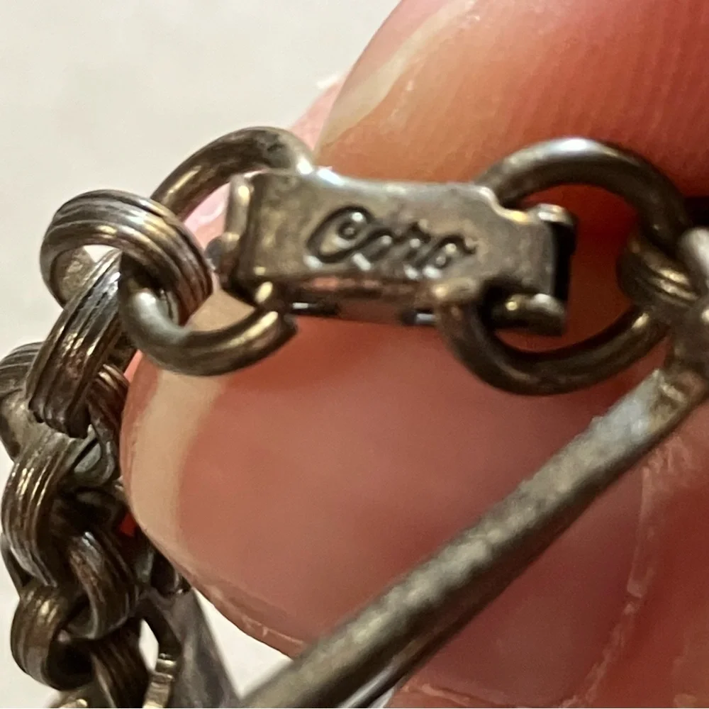 Vintage Coro Charm Bracelet Silver Tone Sports Western Themed